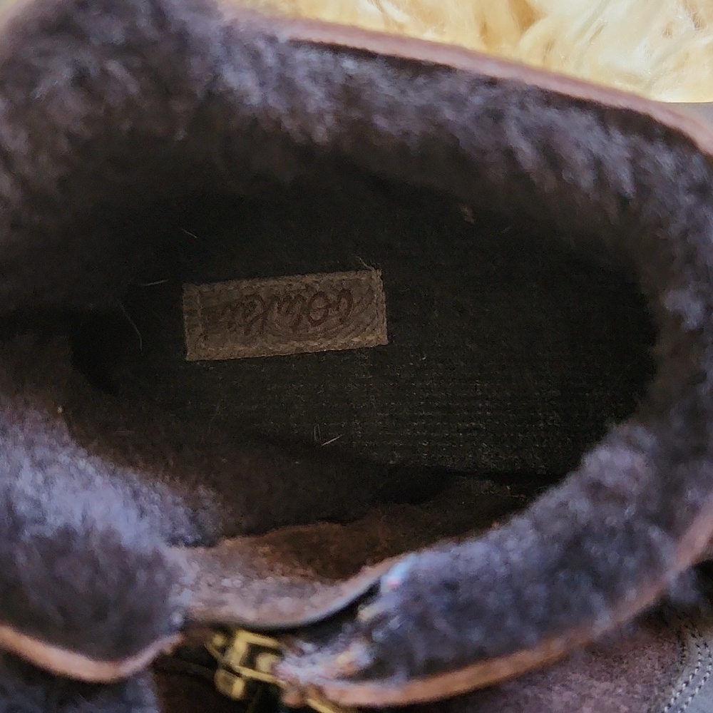 Olukai Pehuea Hulu Sheepskin Brown Leather Bootie Sneaker Size 8.5 - Picture 2 of 8